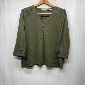 Orvis Women's 3/4 Sleeve Split Neck Soft Pima Cotton Blouse Top